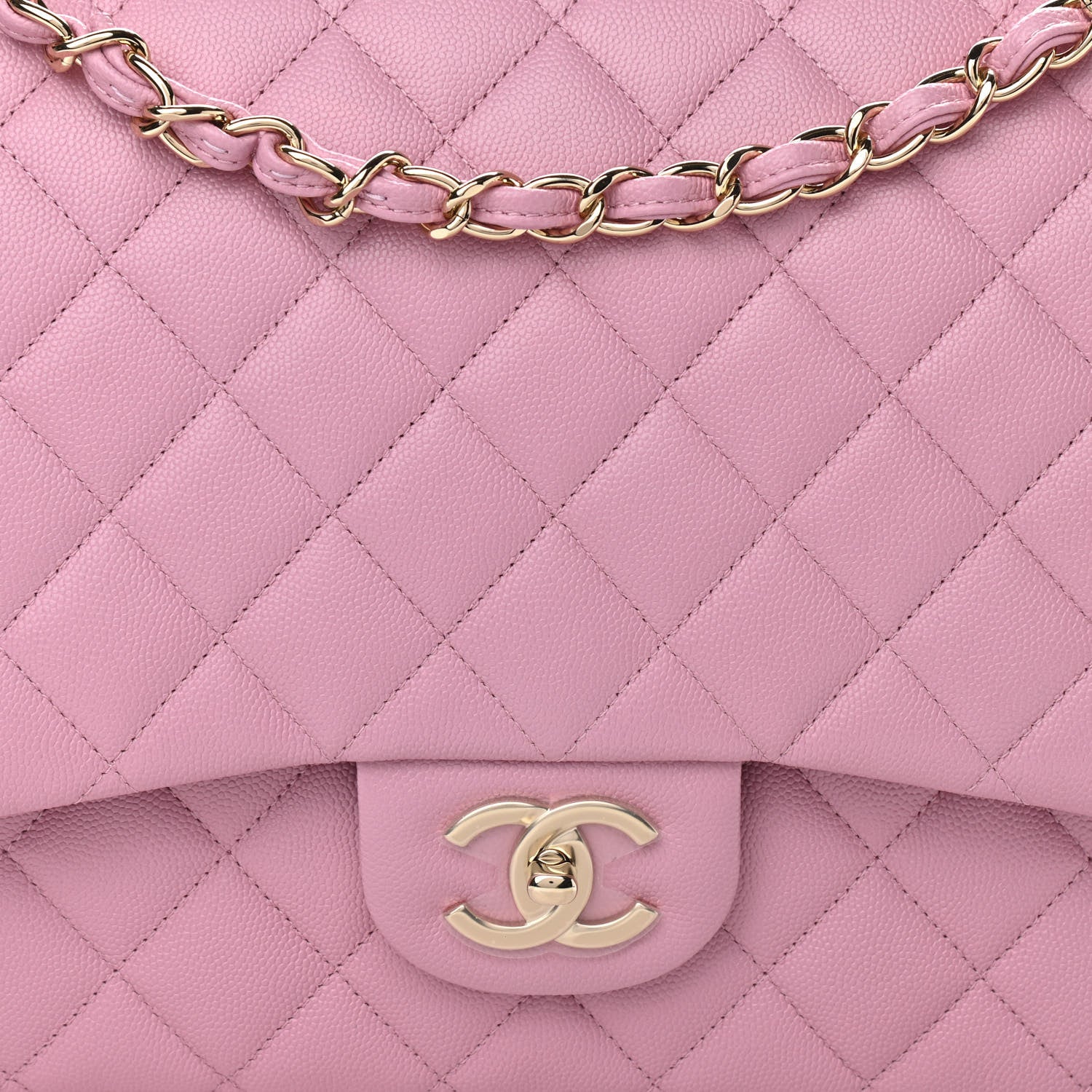 Chanel Caviar Quilted Maxi Double Flap Pink 8 of 10