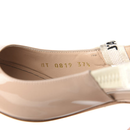 Christian Dior Patent Ribbon J'Adior Slingback 65mm Pumps 37.5 Nude 9 of 11
