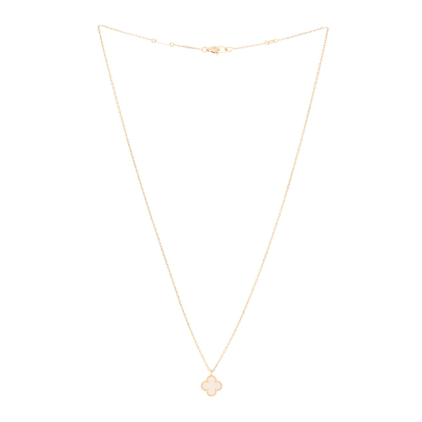 18K Yellow Gold Mother of Pearl Sweet Alhambra Pendant Necklace