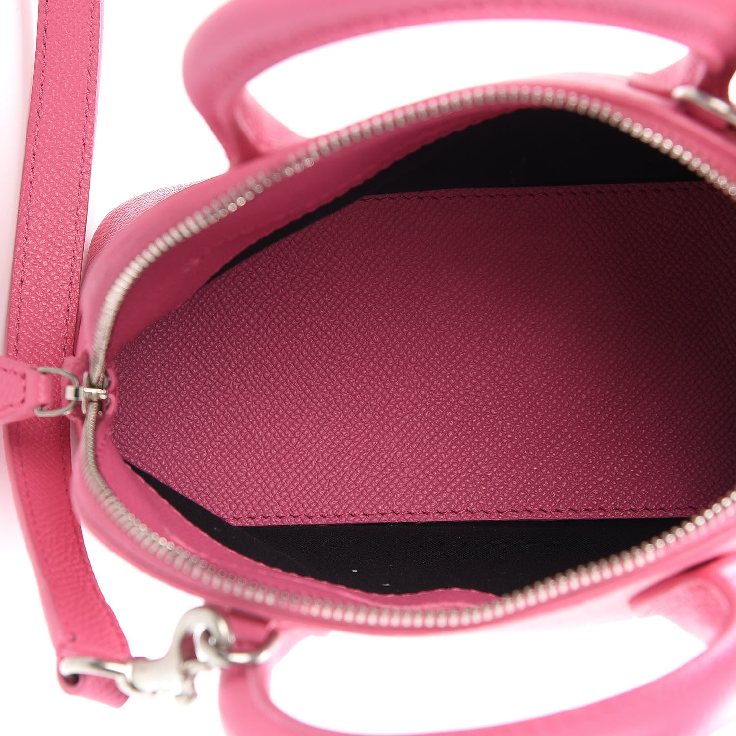 Balenciaga Signature Grained Calfskin Logo XXS Ville Top Handle Bag Rose Bubblegum Black 5 of 14