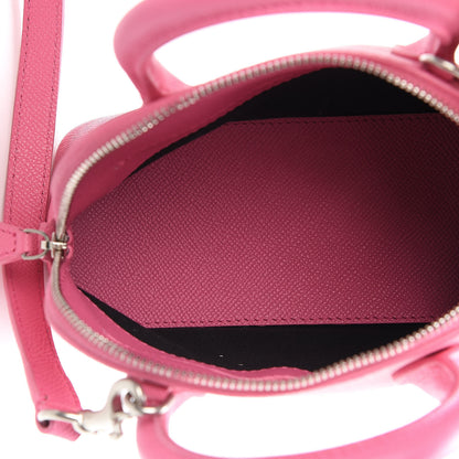 Balenciaga Signature Grained Calfskin Logo XXS Ville Top Handle Bag Rose Bubblegum Black 5 of 14