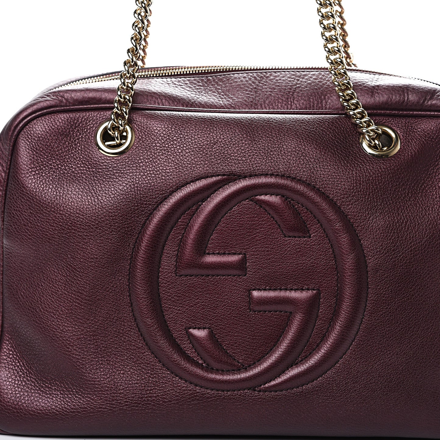 Metallic Cellarius Calfskin Medium Soho Bowler Classic Burgundy