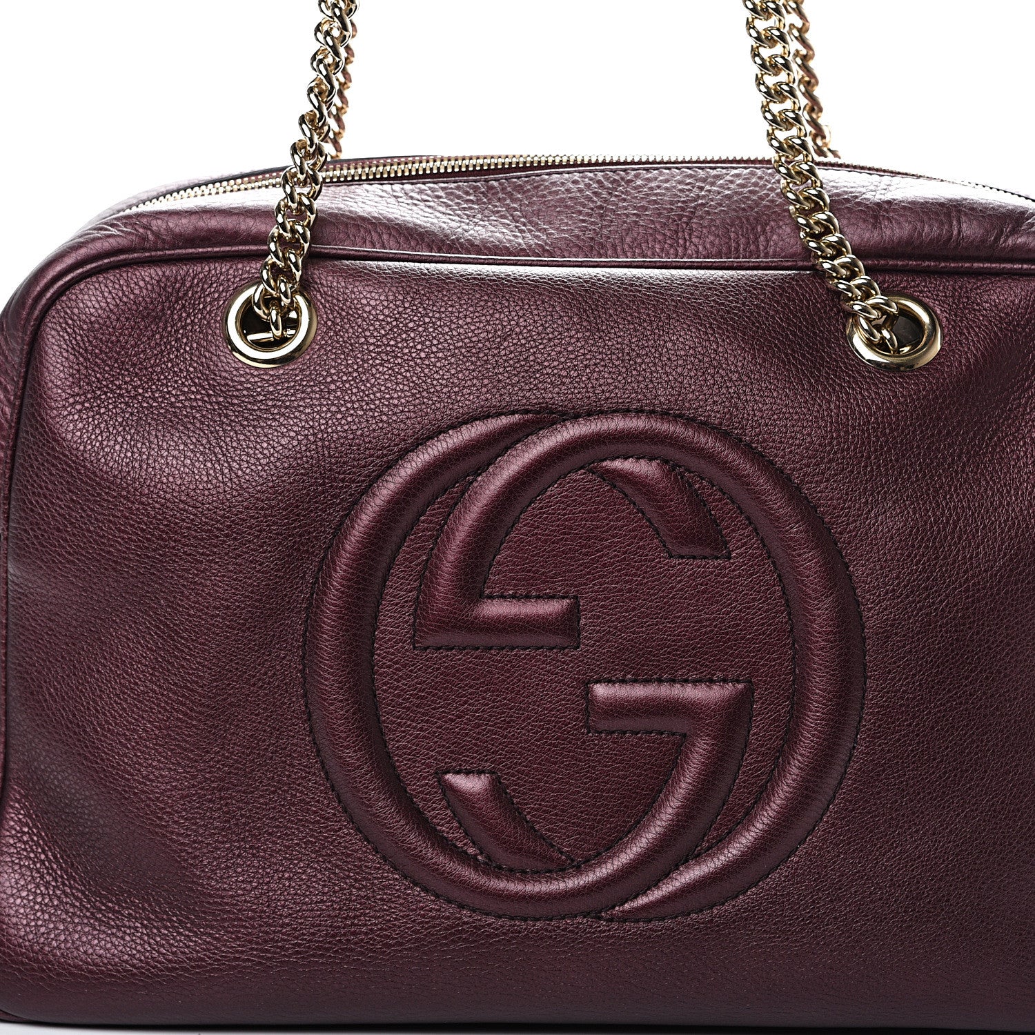 Gucci Metallic Cellarius Calfskin Medium Soho Bowler Classic Burgundy 10 of 10