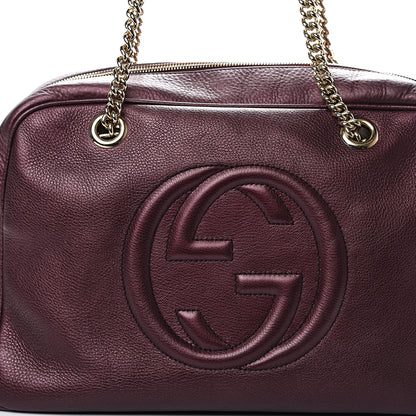 Gucci Metallic Cellarius Calfskin Medium Soho Bowler Classic Burgundy 10 of 10