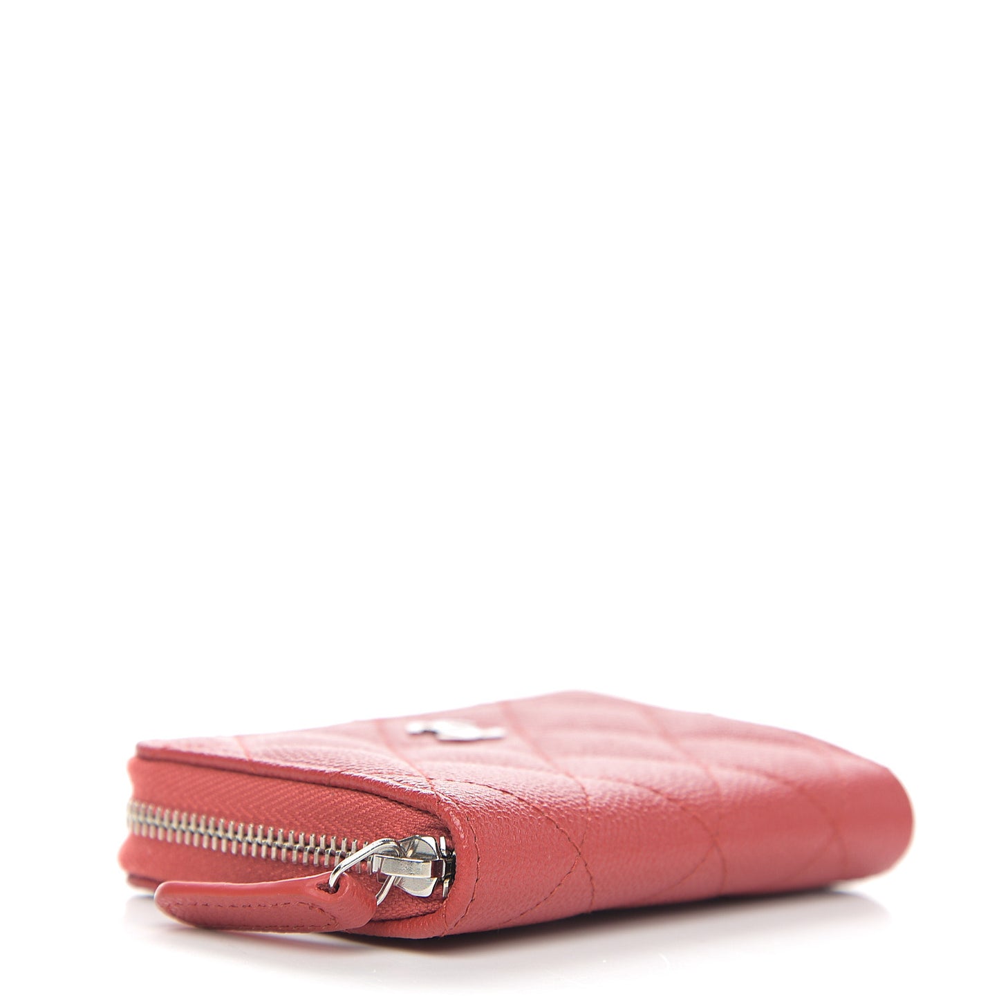 Caviar Quilted Zip Coin Purse Red