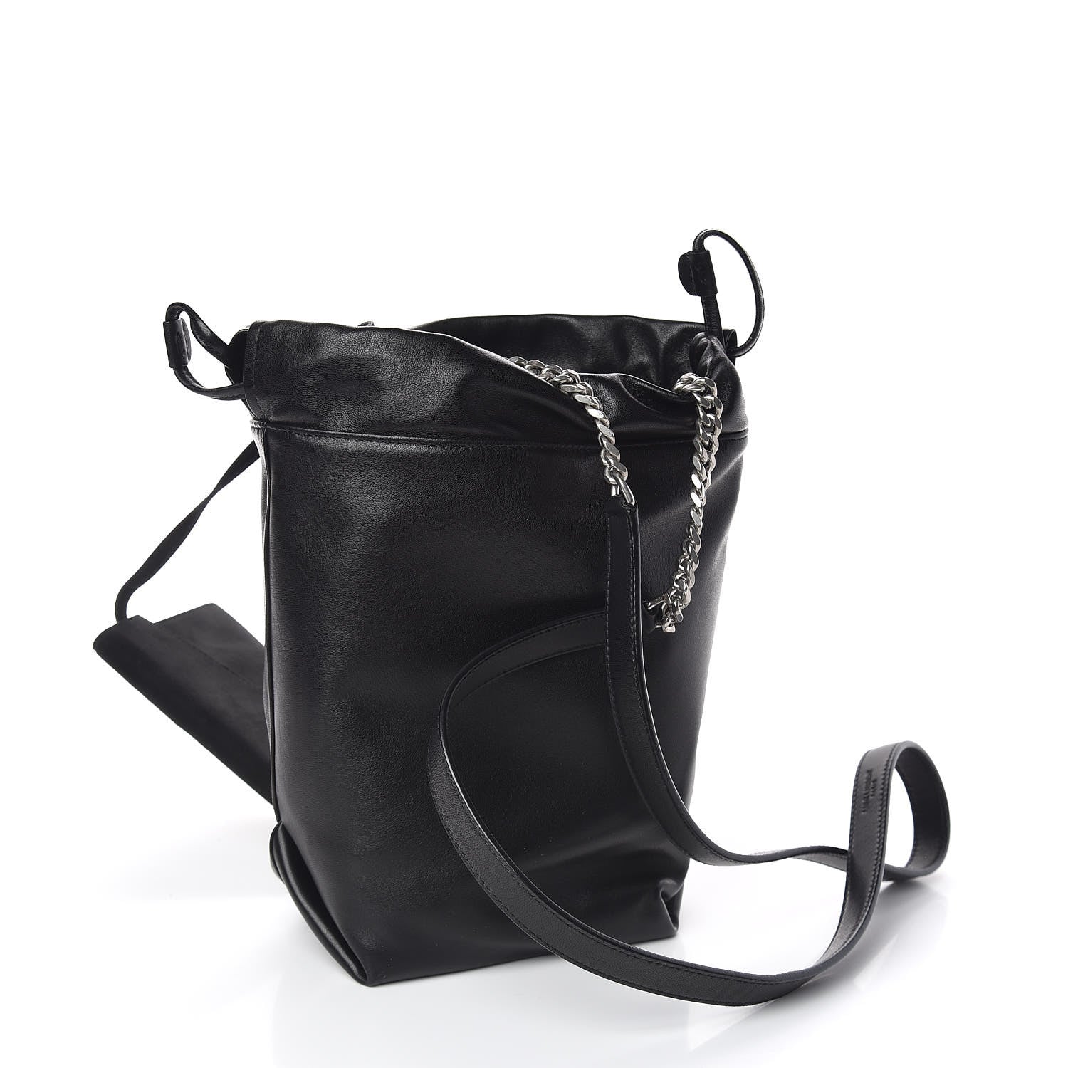 Saint Laurent Lambskin Small Teddy Bucket Bag Black 4 of 11