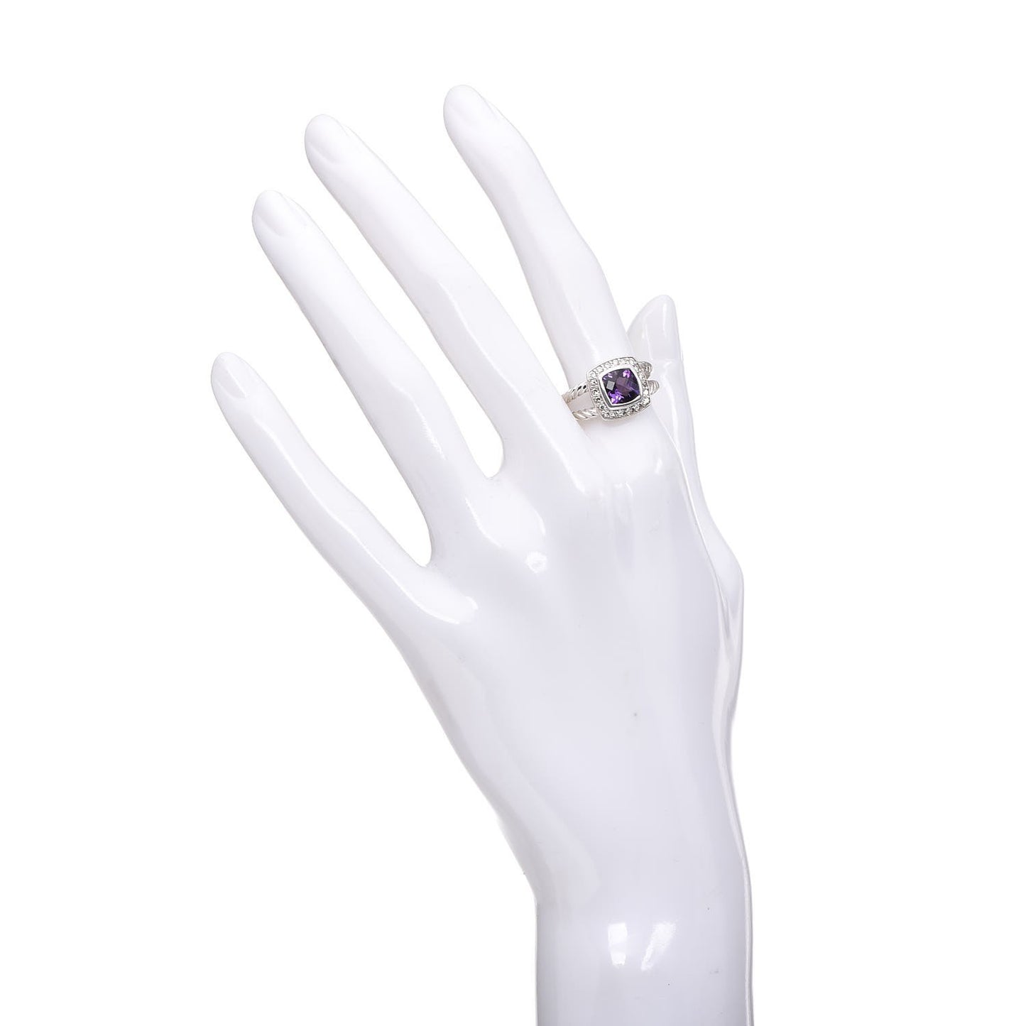 Sterling Silver Diamond Amethyst 7mm Petite Albion Ring 55 7.25