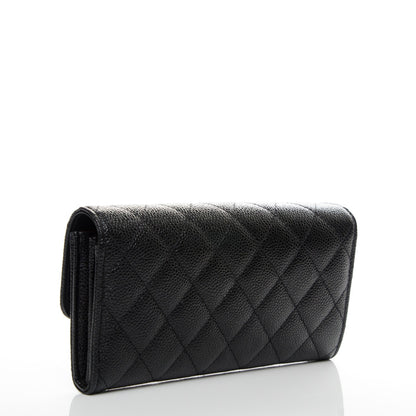 Chanel Caviar Quilted Large Gusset Flap Wallet Black 3 of 8