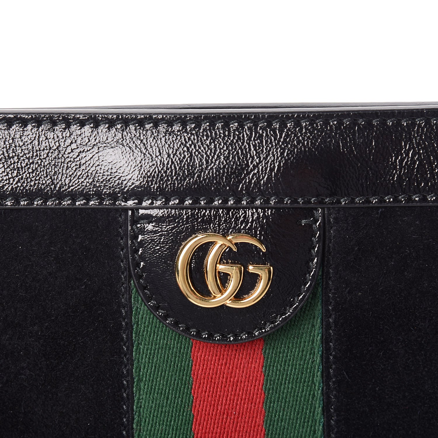 Gucci Suede Patent GG Web Small Ophidia Chain Shoulder Bag Black 10 of 10