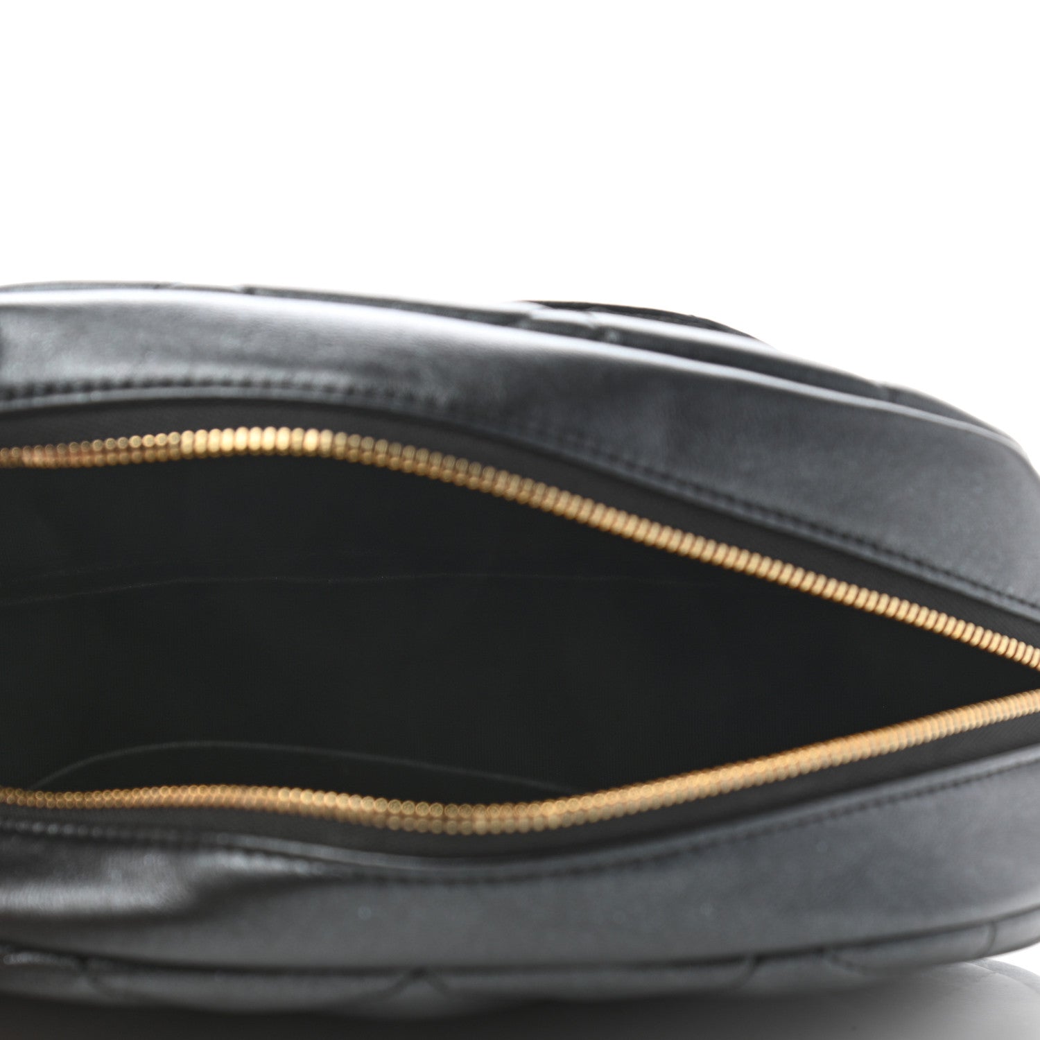 Chanel Lambskin Quilted Double Zip Pouch Black 5 of 7