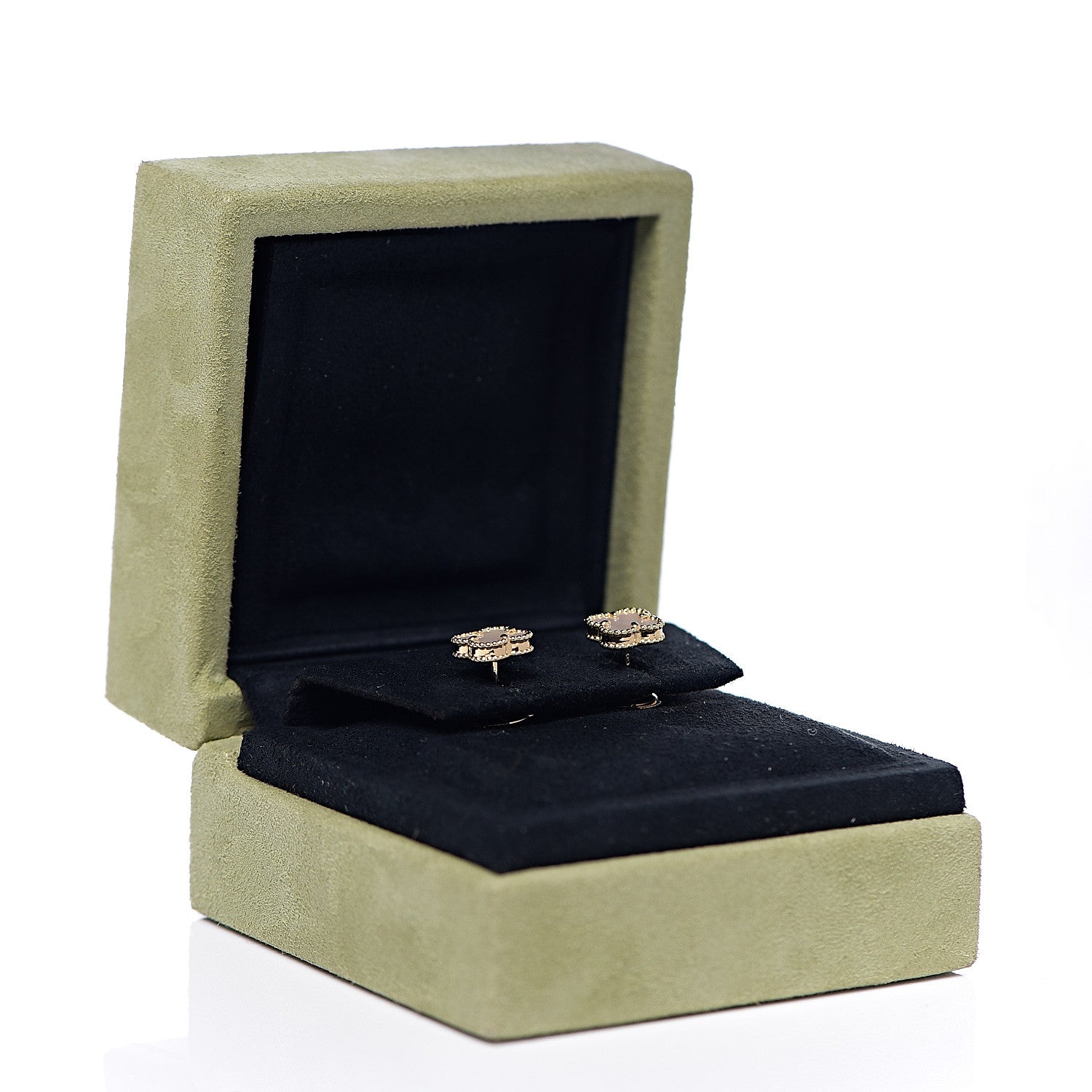 Van Cleef & Arpels 18K Yellow Gold Mother of Pearl Sweet Alhambra Earrings 6 of 6