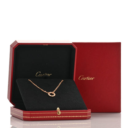 Cartier 18K Pink Gold 1 Diamond 1 Pink Sapphire LOVE Necklace 4 of 4