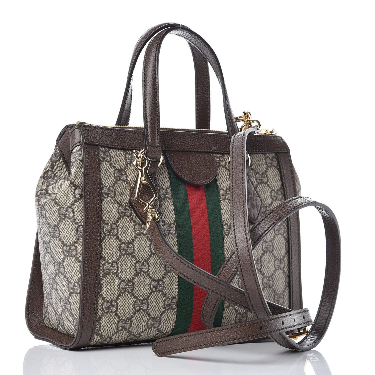 Gucci GG Supreme Monogram Small Ophidia Tote Bag Brown 3 of 9