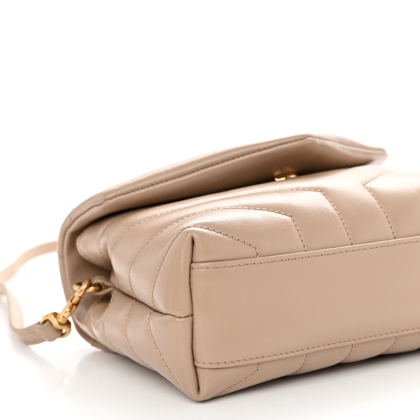 Calfskin Y Quilted Monogram Toy Loulou Crossbody Bag Dark Beige