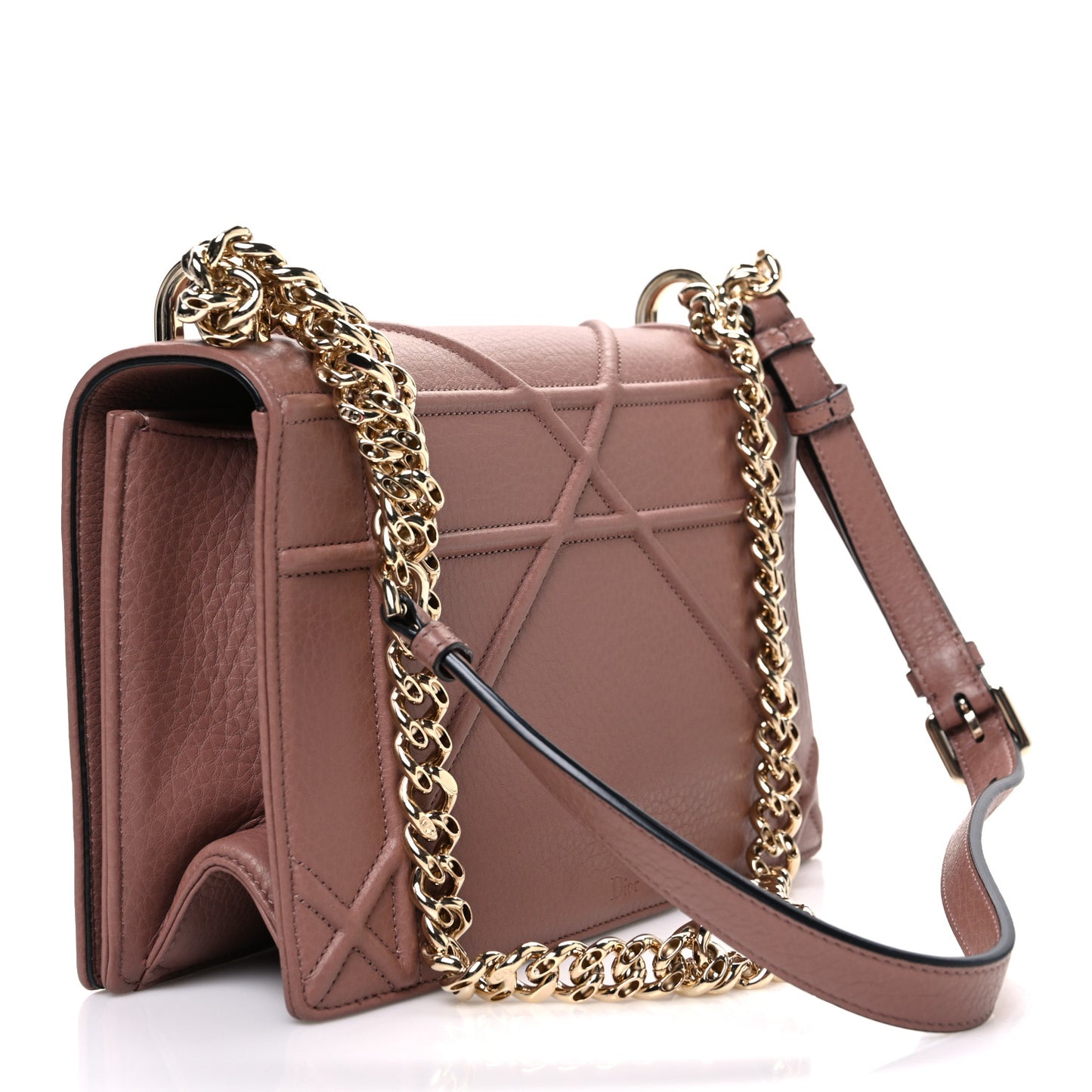 Grained Calfskin Medium Diorama Flap Bag Rust