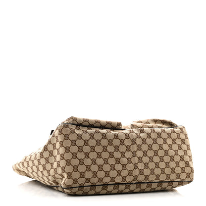 Gucci GG Monogram Medium Web Handle Double Pocket Tote Brown 4 of 10