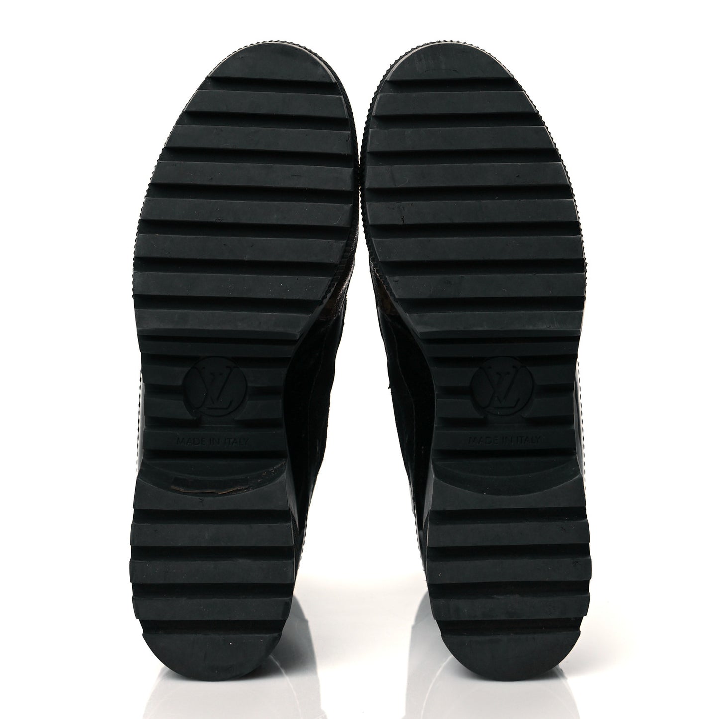 Suede Calfskin Monogram Zip Up Laureate Platform Desert Boots 37 Black