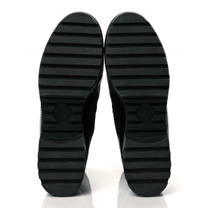 Louis Vuitton Suede Calfskin Monogram Zip Up Laureate Platform Desert Boots 37 Black 5 of 9