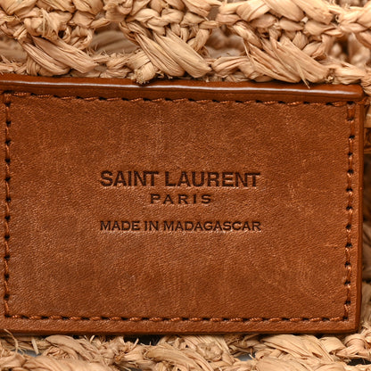 Saint Laurent Raffia Calfskin Medium Panier Tote Naturel 6 of 11