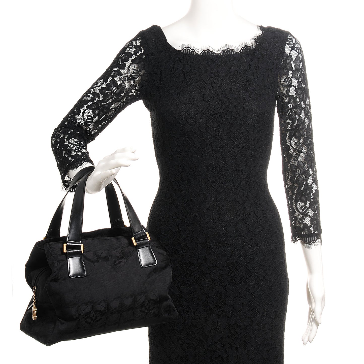 Nylon Travel Zip Tote Black