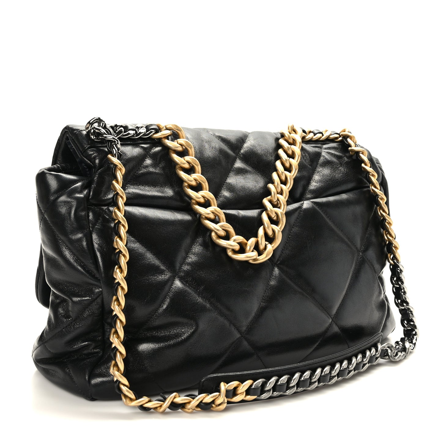 Lambskin Quilted Maxi Chanel 19 Flap Black