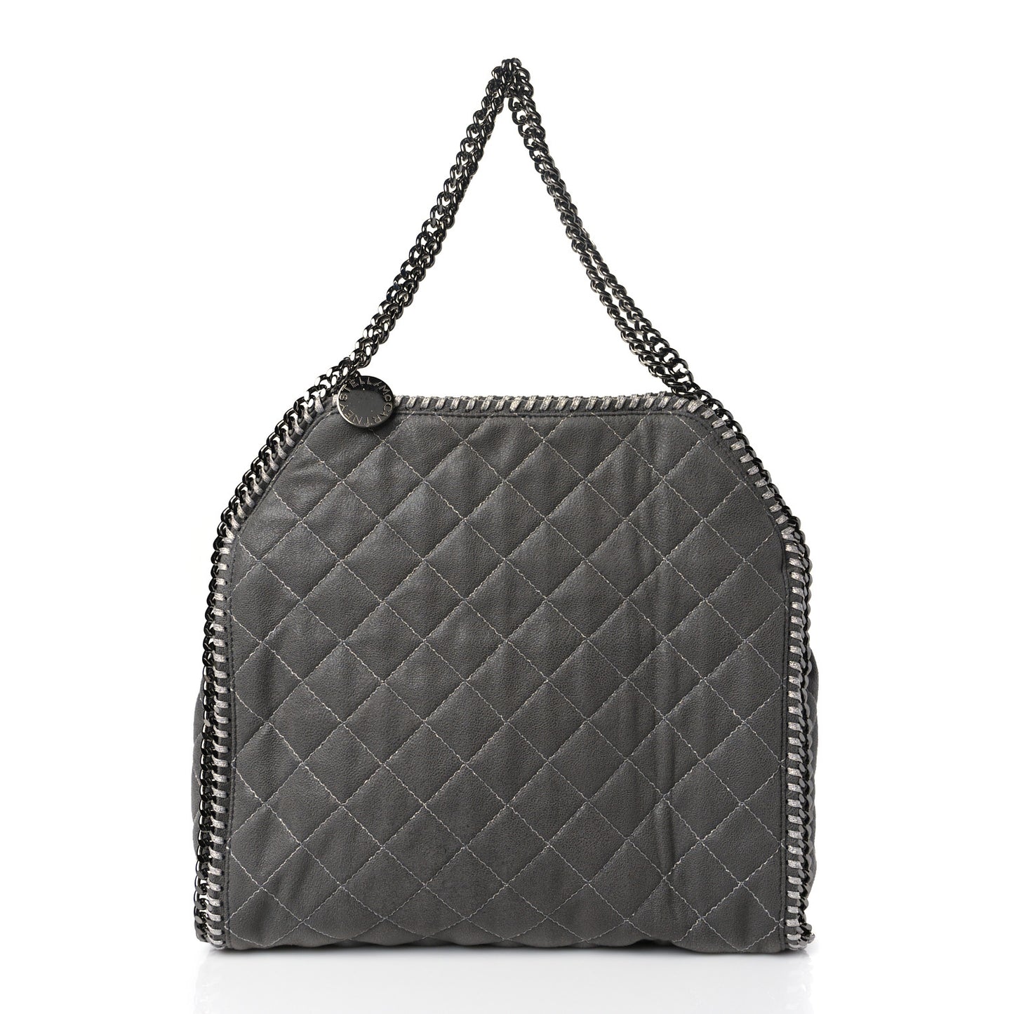 Shaggy Deer Quilted Small Falabella Tote Grey