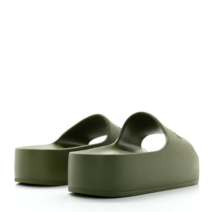 Balenciaga Rubber Womens Chunky Slide Sandals 37 Kaki 4 of 8