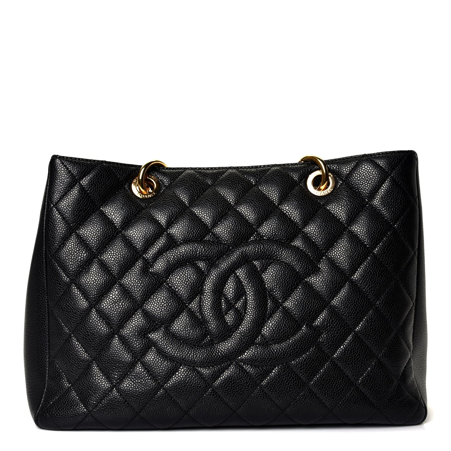 Caviar Quilted Grand Shopping Tote GST Black