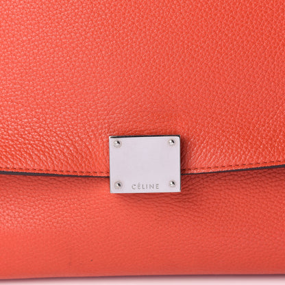 Celine Drummed Calfskin Suede Medium Trapeze Vermillion 11 of 11