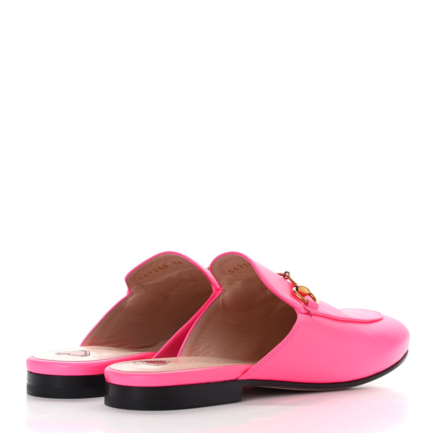 Calfskin Womens Princetown Slippers 38 Fuxia Fluo