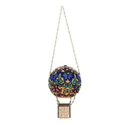 Judith Leiber Crystal Butterfly Hot Air Balloon Minaudiere Clutch Champagne Multicolor 1 of 11