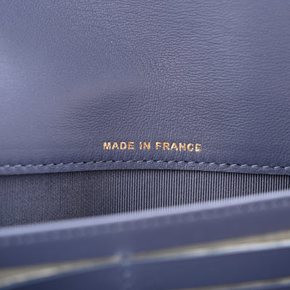 Chanel Lambskin Quilted Charms Large Gusset Flap Wallet Blue 7 of 11