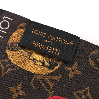 Louis Vuitton x FORNASETTI Silk Monogram Cameo Bandeau Brown 3 of 4