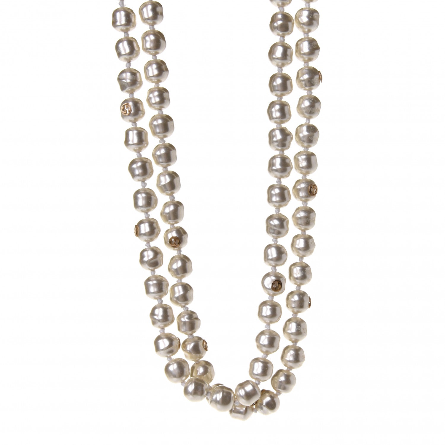 Gucci Pearl GG Sylvie Long Necklace 1 of 4