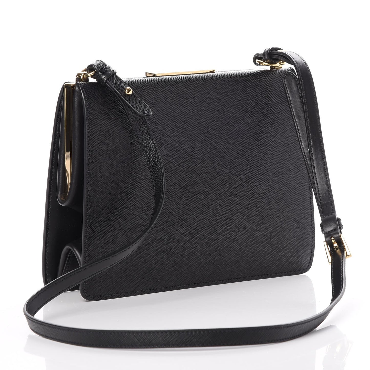 Saffiano City Calf Light Frame Bag Nero Black