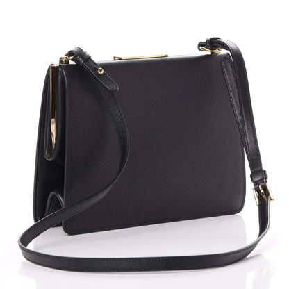Prada Saffiano City Calf Light Frame Bag Nero Black 3 of 8