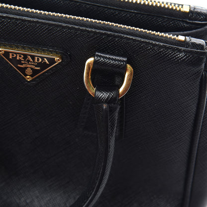 Prada Saffiano Lux Micro Galleria Double Zip Tote Black 17 of 19