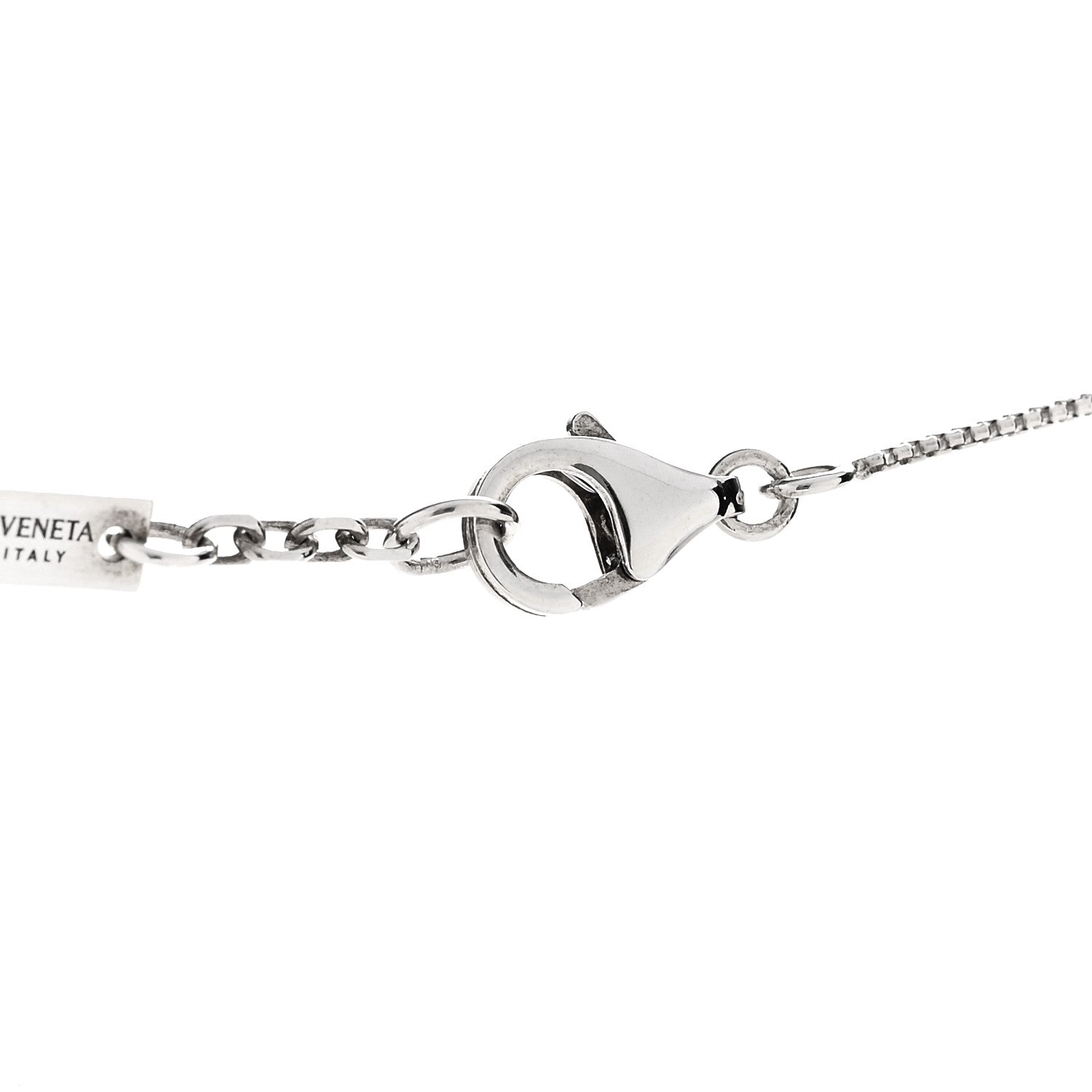 Bottega Veneta Sterling Silver Drop Pendant Necklace Green 4 of 6