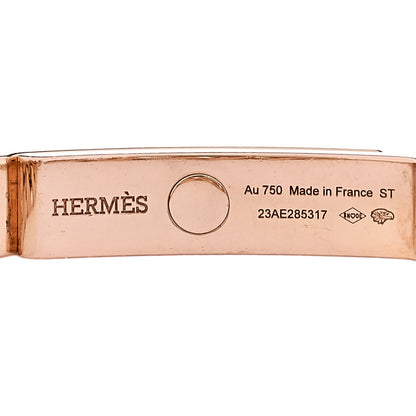 Hermes 18K Rose Gold Diamond PM Kelly Gourmette Bracelet ST 3 of 5