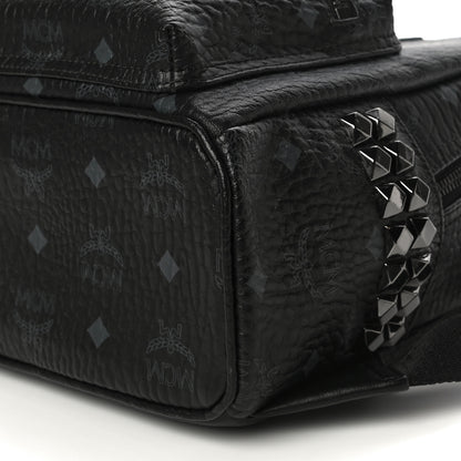 MCM Visetos Side Stud Mini Stark Backpack Black 9 of 10