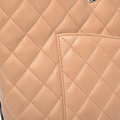 Chanel Calfskin Quilted Large Cambon Tote Beige Black 9 of 14