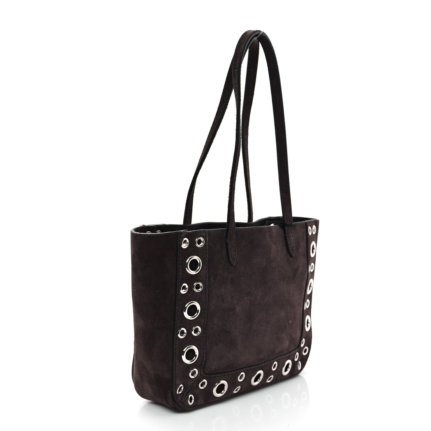 Valentino Garavani Suede Studded Mini Nellcote Shopping Tote Brown 3 of 9