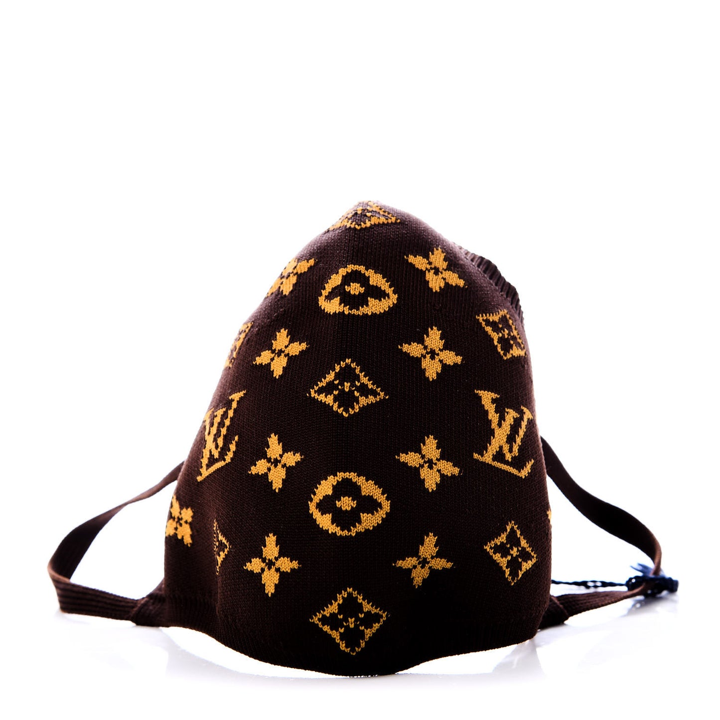 Monogram Knit Face Mask Brown