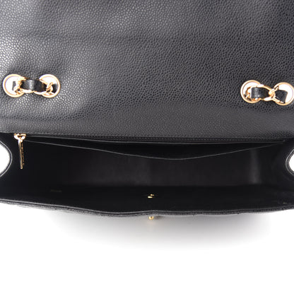 Chanel Caviar Quilted Jumbo Single Flap Black 5 of 11
