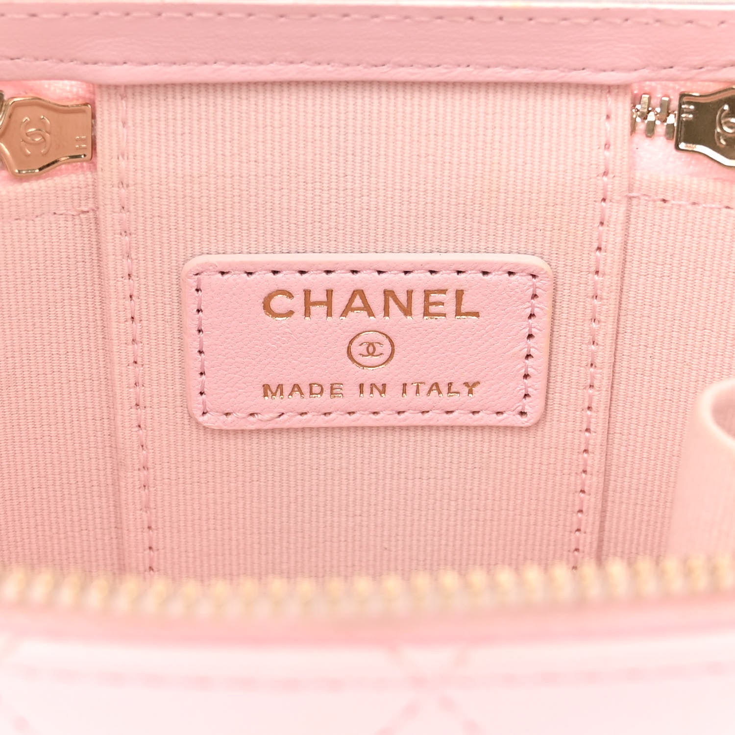 Chanel Lambskin Quilted Mini Top Handle Vanity Case With Chain Light Pink 6 of 11