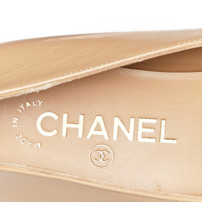 Chanel Crinkled Calfskin Chain CC Mocassin Loafers  39 Beige 8 of 9