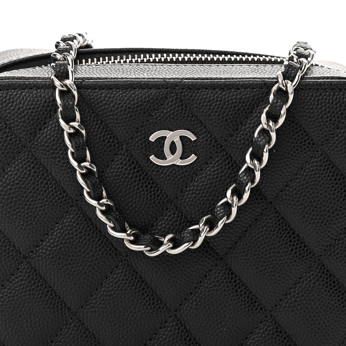 Caviar Quilted Camera Bag Black