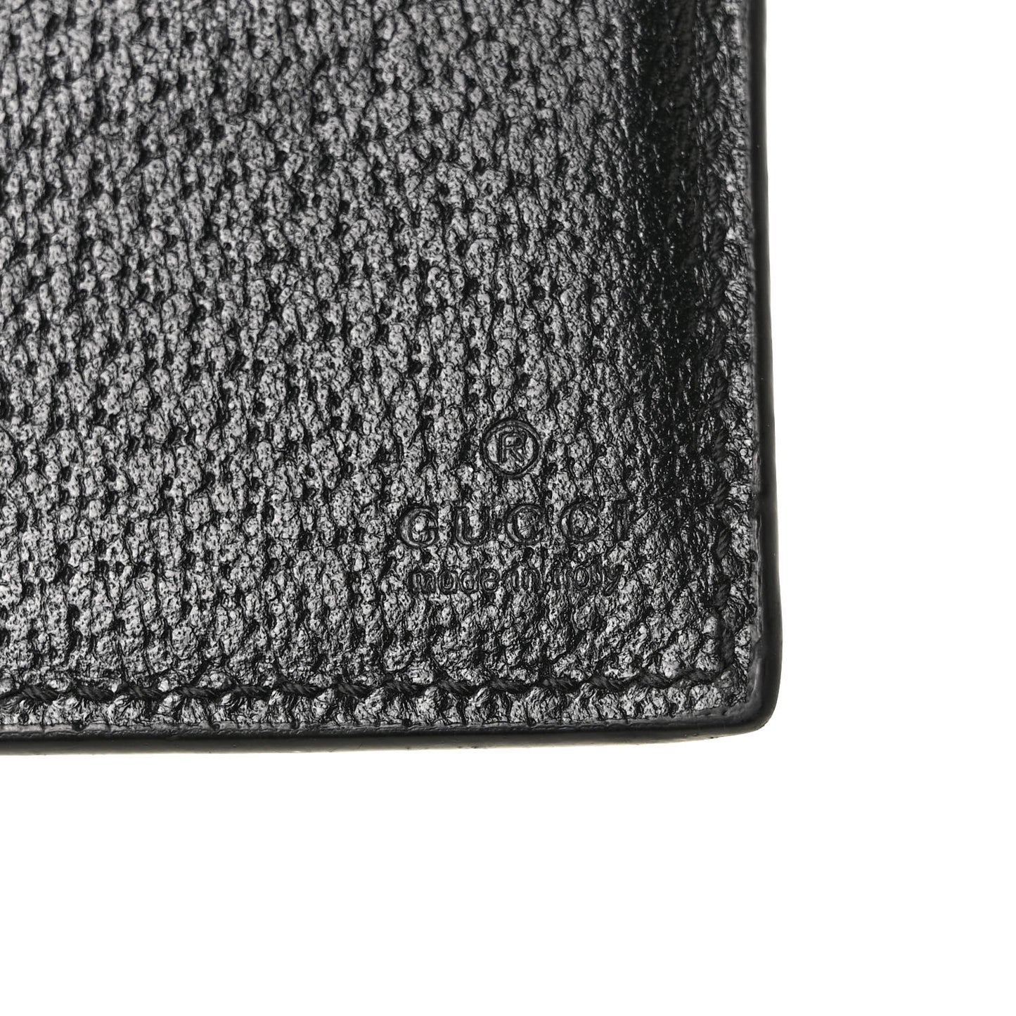 Calfskin Boar Effect GG Marmont Bi-Fold Wallet Black