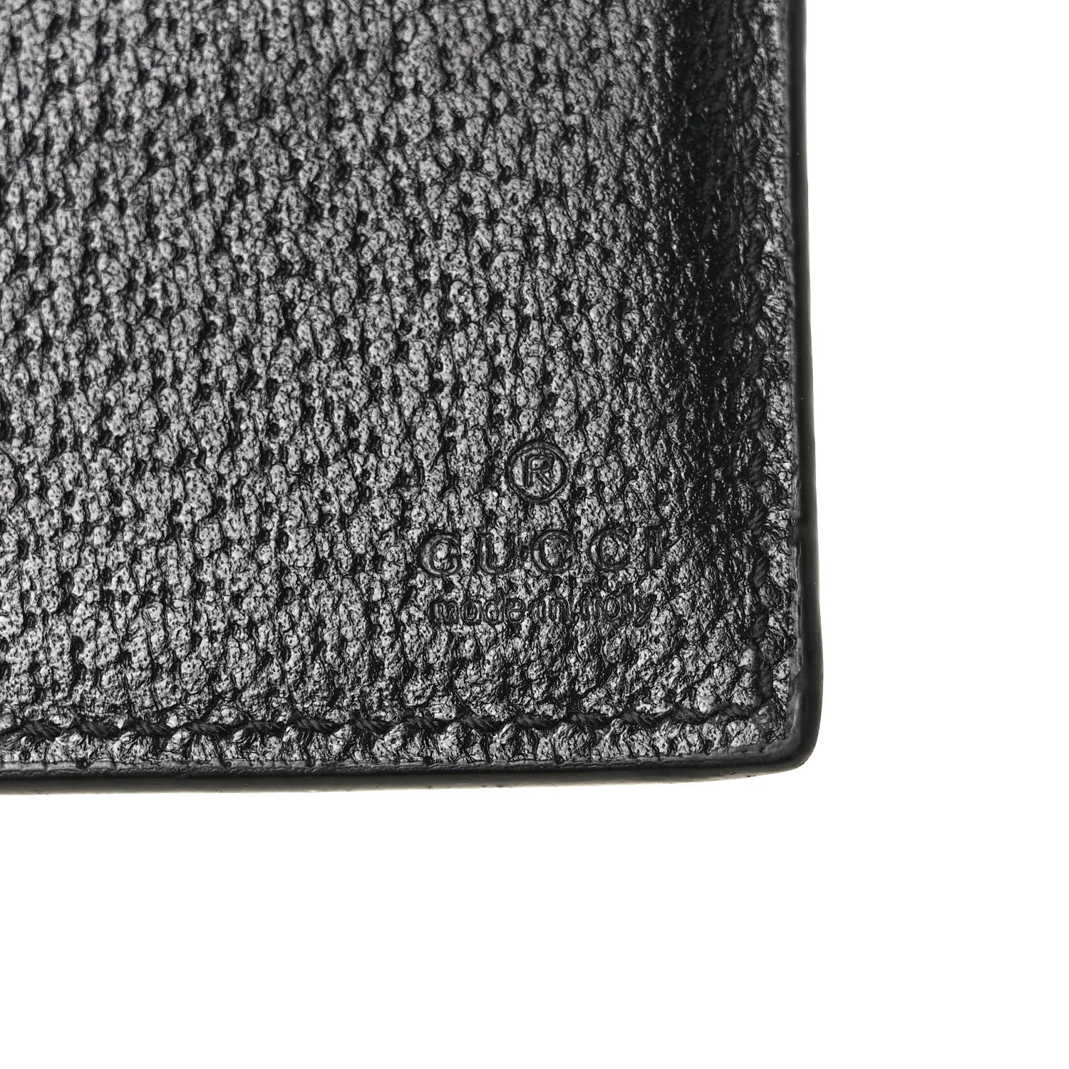 Gucci Calfskin Boar Effect GG Marmont Bi-Fold Wallet Black 6 of 8
