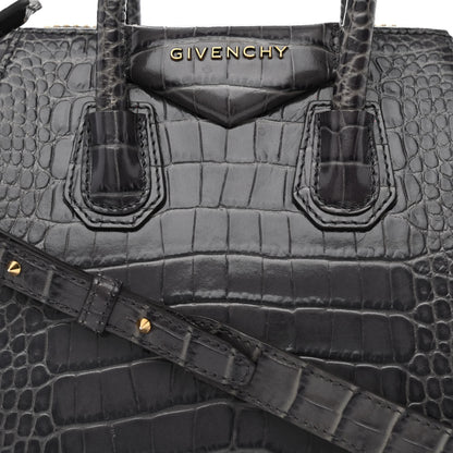 Givenchy Calfskin Crocodile Embossed Mini Antigona Storm Grey 8 of 11